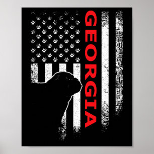 Póster Georgia EE. UU. Bandera Patriótica. Ga Estilo Vint