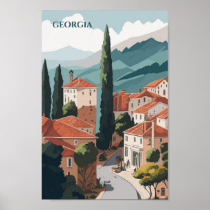 Póster Georgia Famoso lugar de viaje