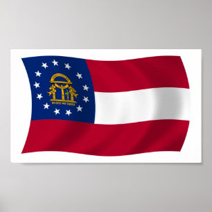 Póster Georgia Flag Poster Print