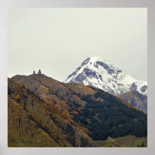 Póster Georgia, monte Kazbegi