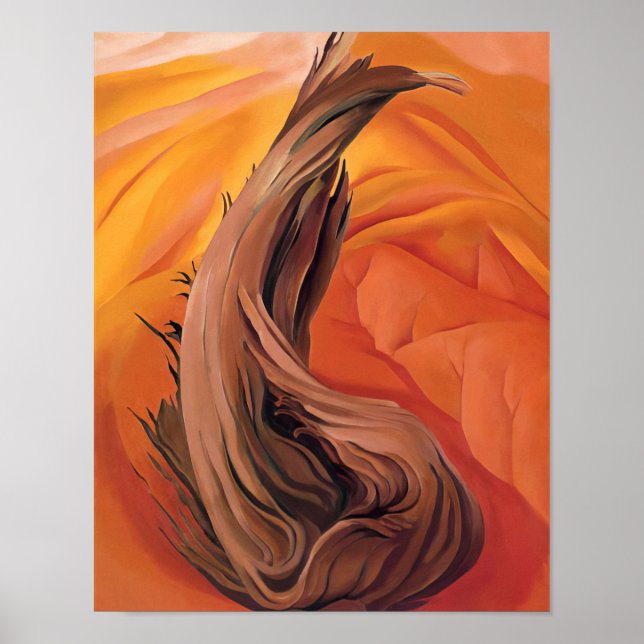 Póster Georgia O'Keeffe - Tocón en Red Hills - Precisión (Frente)