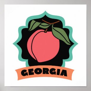 Póster Georgia Peach Logo