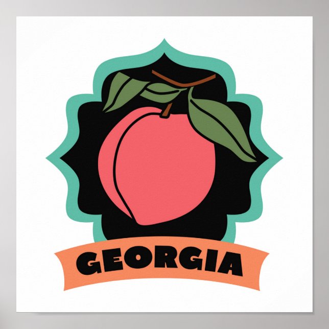Póster Georgia Peach Logo (Frente)