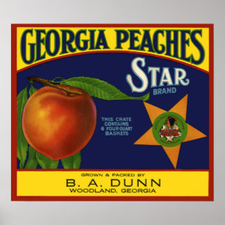 Póster Georgia Peaches Poster