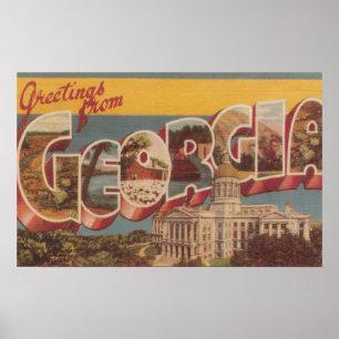 Póster Georgia (State Capital) - Large Letter Scenes