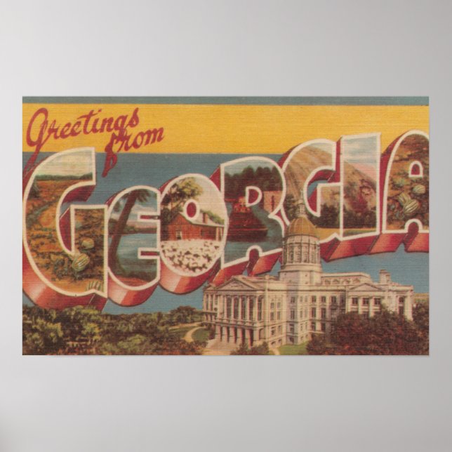 Póster Georgia (State Capital) - Large Letter Scenes (Frente)