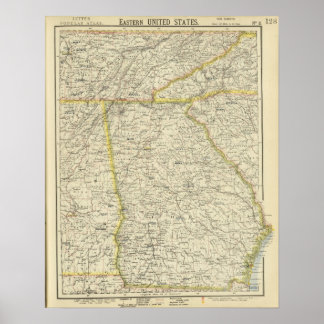 Póster Georgia, Tennessee, Alabama