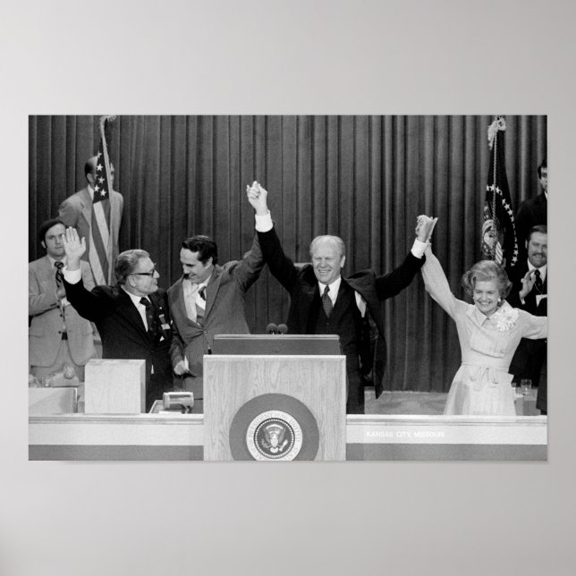 Póster Gerald Ford recibe la nominación de GOP - 1976 (Frente)