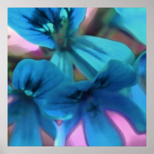 Póster Geranios azules