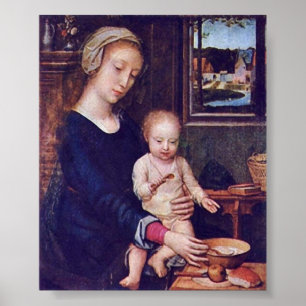 Póster Gerard David - La Madonna de la sopa de leche