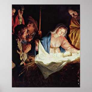 Póster Gerard van Honthorst - Adoración del Pastor