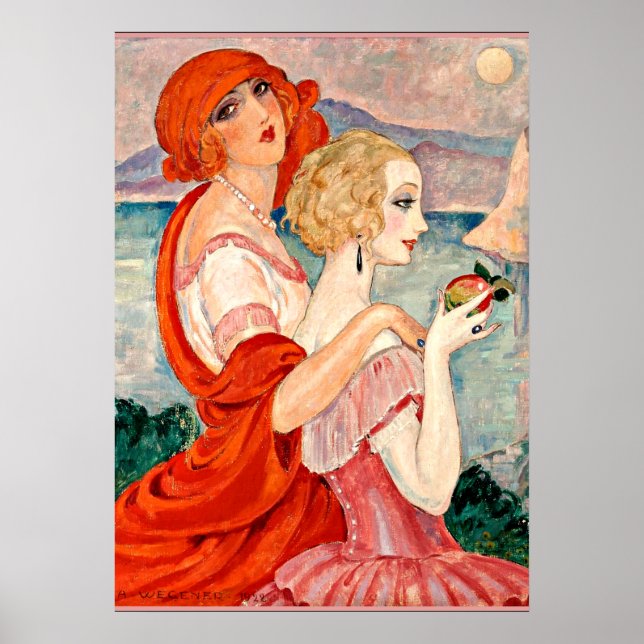 Póster Gerda Wegener - Sur la Route d'Anacapri (Frente)