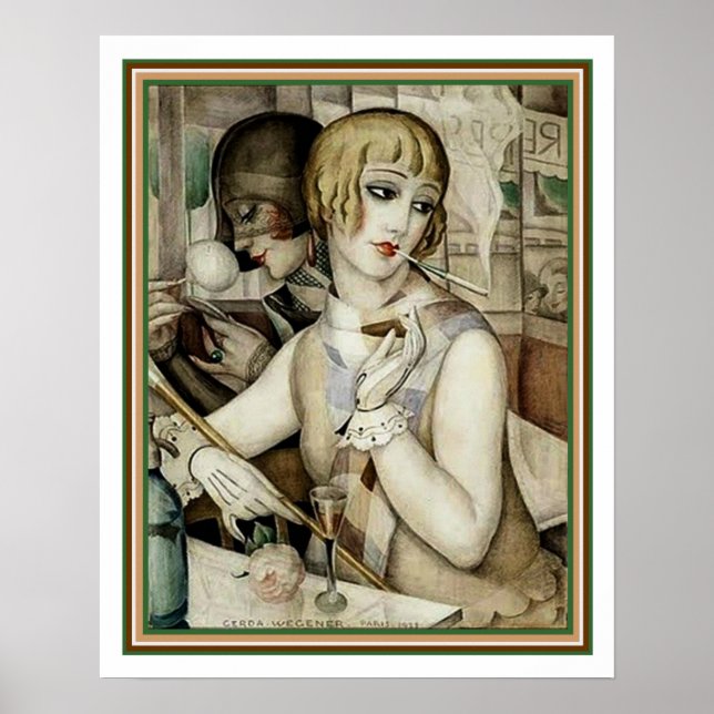 Póster Gerda y Lili #2 Imprimir Art Deco 16 x 20 (Frente)