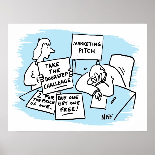 Póster Gerente de marketing con ideas de campaña de venta (Frente)