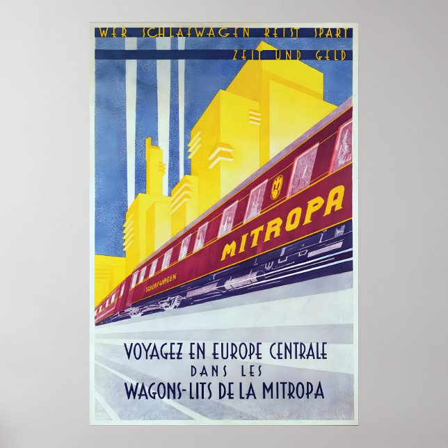 Póster German Railways Poster Who travels by sleeper (Frente)