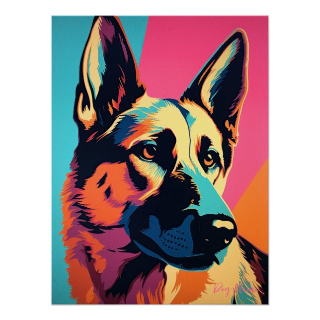 Póster German Shepherd Dog 001 - Bruno Pokopen (Anverso)