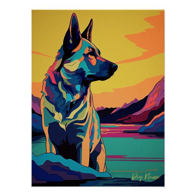 Póster German Shepherd Dog 003 - Bruno Pokopen (Anverso)