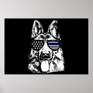Póster German Shepherd Police Officer Police Dog
