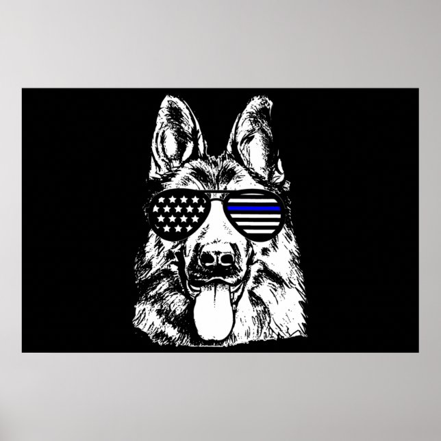 Póster German Shepherd Police Officer Police Dog (Frente)