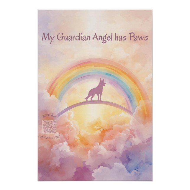 Póster German Shepherd Rainbow Bridge Memorial Art (Anverso)