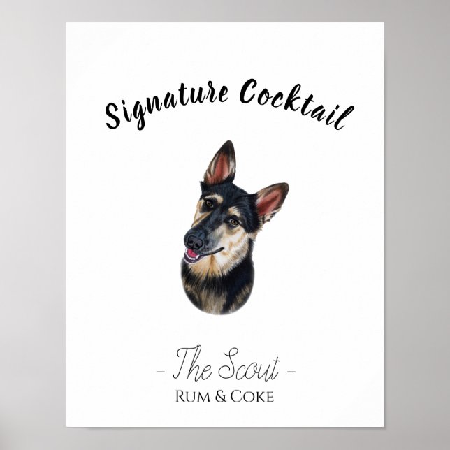 Póster German Shepherd Signature Drink Sign (Frente)