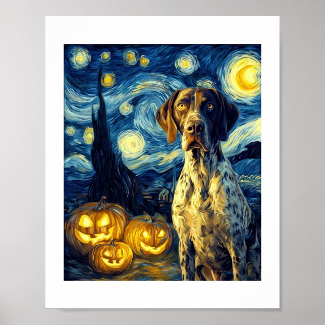 Póster German Shorthaired Pointer 1 Perro Lindo Halloween (Frente)