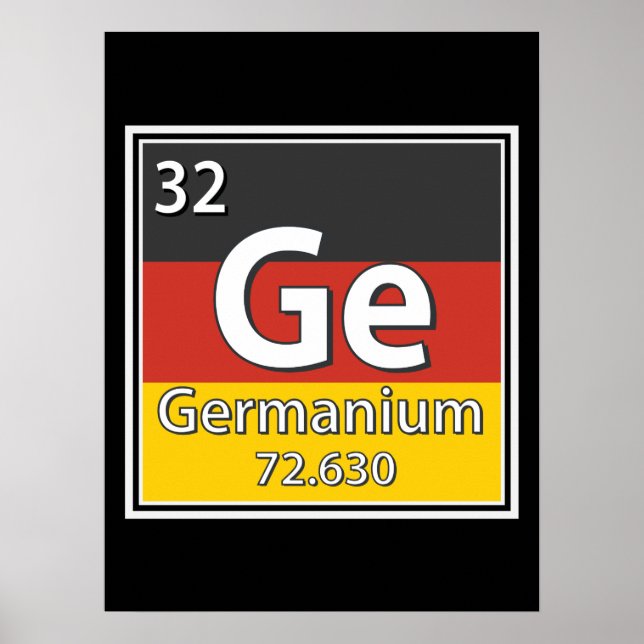 Póster Germanium - Germany Flag German Science (Frente)