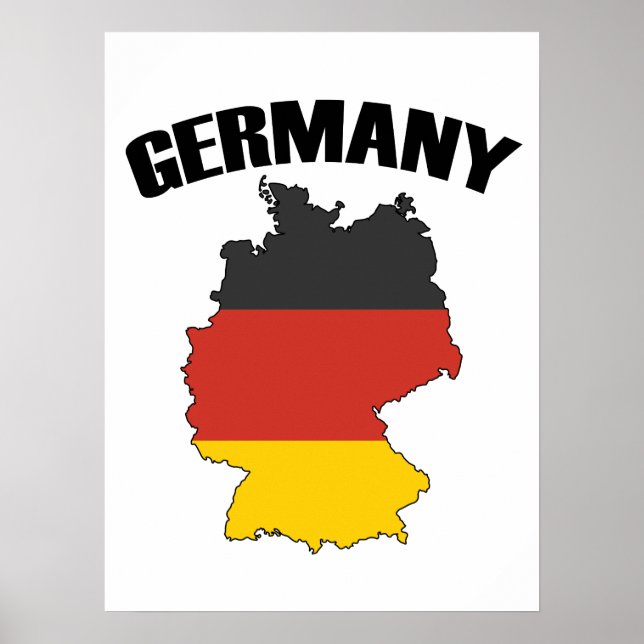 Póster Germany Map - German Flag - Deutschland Travel (Frente)