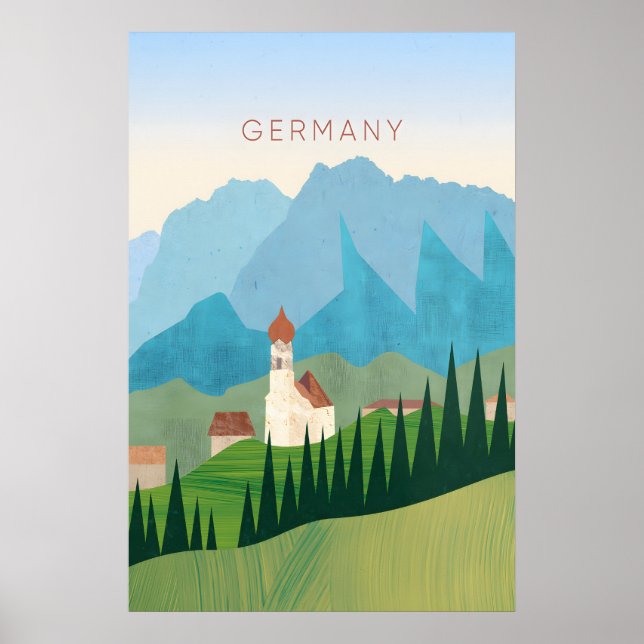 Póster Germany Minimal Travel Poster (Frente)