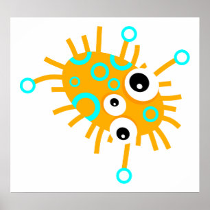 Póster Gérmenes de anillo azul