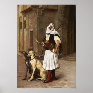 Póster Gérôme - Arnaut Con Dos Perros Whippet 1867