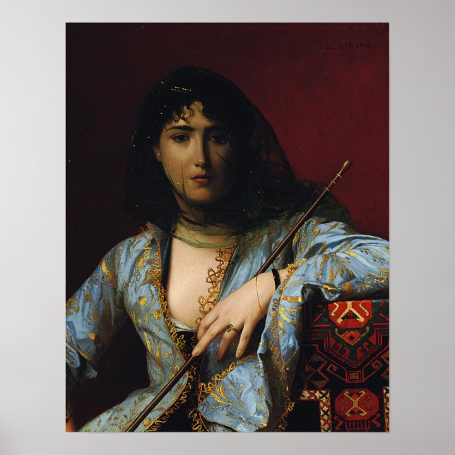 Póster Gérôme - Belleza Circasiana cubierta 1876 (Frente)