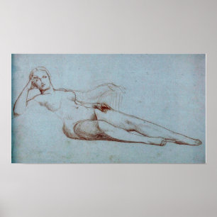 Póster Gérôme - Estudio de figura de mujer
