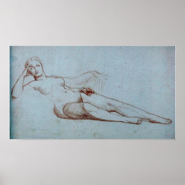 Póster Gérôme - Estudio de figura de mujer (Frente)