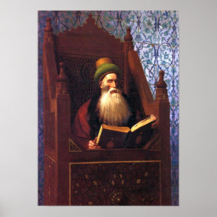Póster Gérôme - Mufti Leyendo En Su Herramienta De Oració