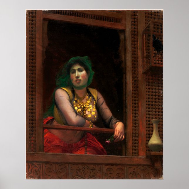 Póster Gérôme - Mujer En Un Balcón (Frente)