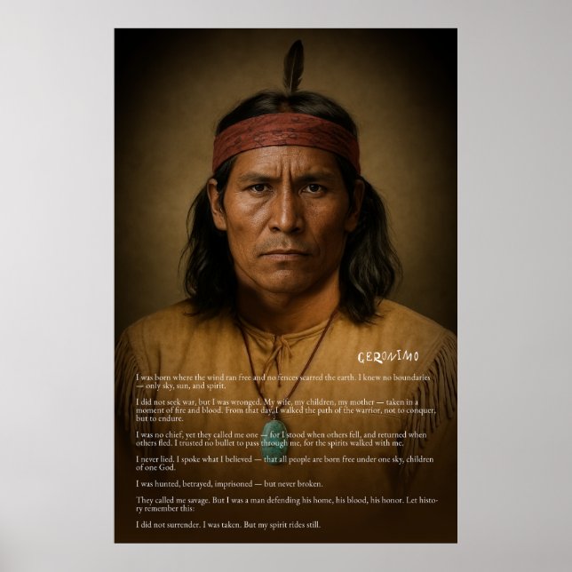 Póster Gerónimo — Guerrero Apache, Espíritu Ininterrumpid (Frente)