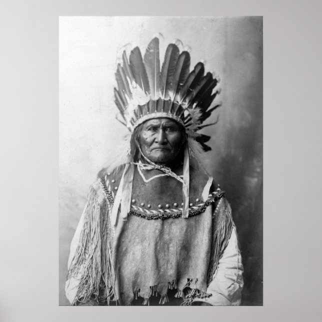 Póster Geronimo in headdress 1907 (Frente)