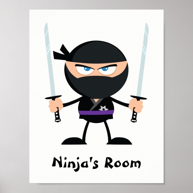 Póster Gerrero Ninja Dos Katana del cinturón púrpura pers (Frente)