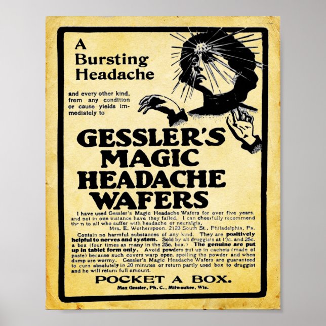 Póster Gesslers Vintage Gesslers Gauces mágicos Waits Imp (Frente)