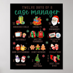 Póster Gestión de casos de enfermería 12 días de Navidad