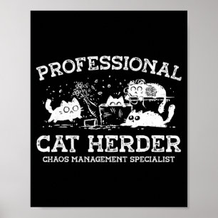Póster Gestión del caos de criador de gatos profesional