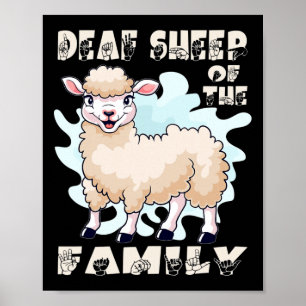 Póster Gesto de mano ASL Pérdida de audición en lenguaje 