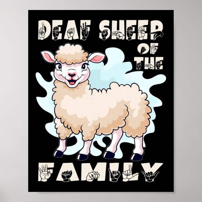 Póster Gesto de mano ASL Pérdida de audición en lenguaje  (Frente)