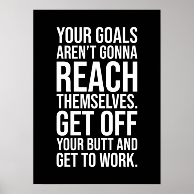 Póster Get Off Your Butt - Gym, Hustle, Success, Motivate (Frente)
