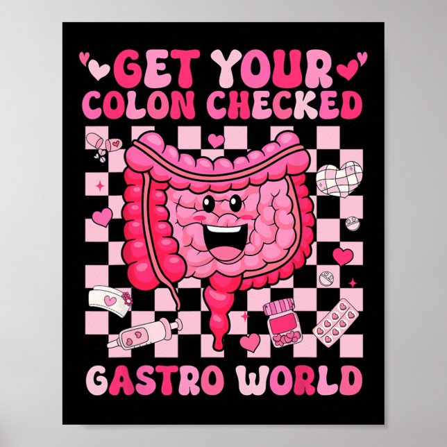 Póster Get Your Colon Checked Gastro World Gi Tech Nurse  (Frente)