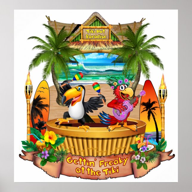 PÓSTER GETTIN' FREAKY EN EL TIKI (Frente)