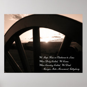 Póster Gettysburg: Canon & Sunset with Memorial - Poster