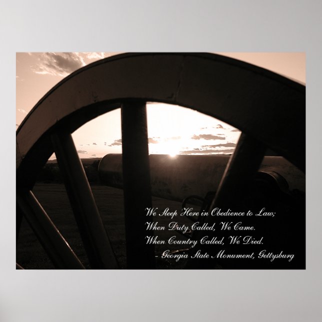 Póster Gettysburg: Canon & Sunset with Memorial - Poster (Frente)