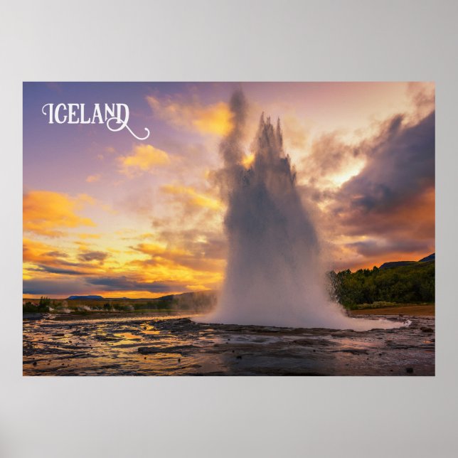 Póster Geyser de Islandia (Frente)